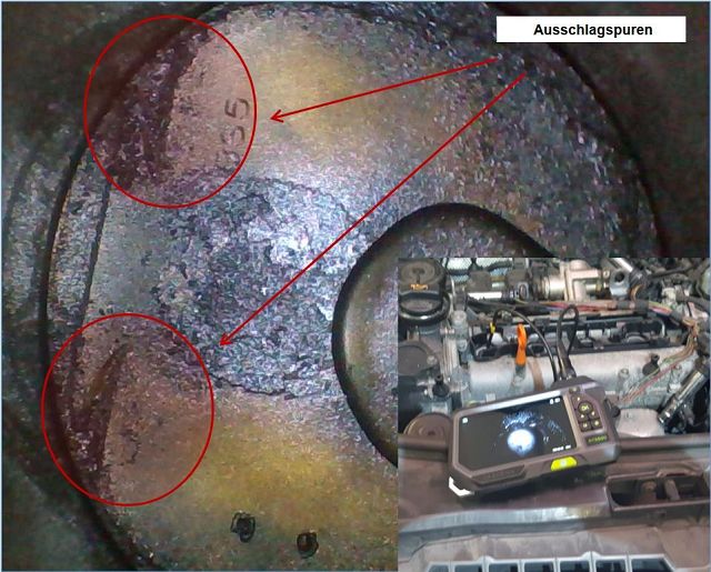 Endoskopieren von Verbrennungsräumen-Motorensachverständiger-Motorengutachter-Motorschaden